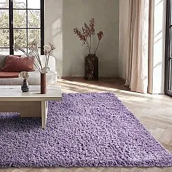 Tapis shaggy - Combarro Solid Cotton Shaggy (violet clair)