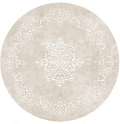 Tapis rond - Santi (beige/blanc)