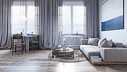 Tapis rond - Santi (gris foncé/blanc)