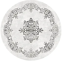 Tapis rond - Santi (blanc/noir)