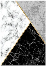 Tapis Wilton - Savino (noir/blanc/gris)