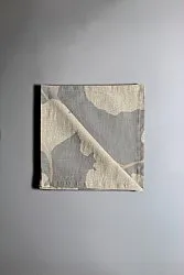Serviettes de table en tissu - lot de 4 Abril (gris/beige)