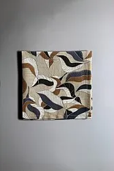 Serviettes de table en tissu - lot de 4 Amalie (gris/bleu)