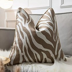 Taie d'oreiller - Zebra Cushion 45 x 45 cm (or/blanc)