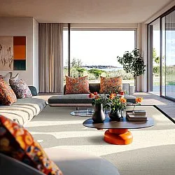 Tapis en sisal - Agave (noir/blanc cassé)