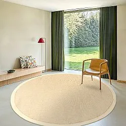 Tapis rond (sisal) - Agave (beige/beige)