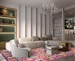 Tapis Wilton - Fernana (rose/multicolore)