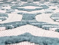 Tapis rond - Intérieur/Extérieur Trenton (blanc/bleu)