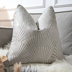 Taie d'oreiller - Square Luxury 45 x 45 cm (grise/blanc)