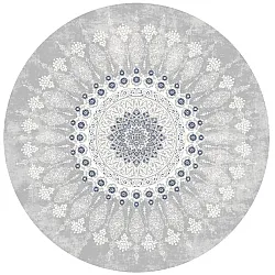Tapis rond - Sandrigo (gris/blanc)