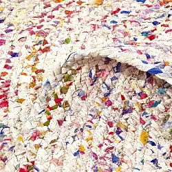Tapis ronds - Flätan (blanc/multicolore)
