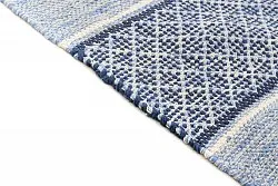 Tapis en patchwork - Visby (bleu)