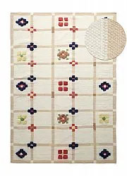 Tapis de laine - Lausanne Flatweave Tufted Premium (blanc/beige)