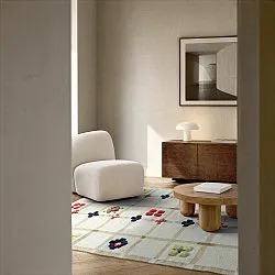 Tapis de laine - Lausanne Flatweave Tufted Premium (blanc/beige)