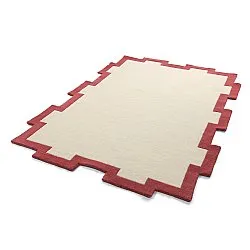 Tapis de laine - Agra Hand Tufted Wool Premium (crème/rouge)