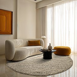 Tapis rond - Avafors Wool Bubble (gris/beige)