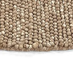 Tapis rond - Avafors Wool Bubble (marron clair/blanc)