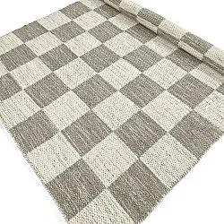 Tapis de laine - Dundee (gris/blanc)