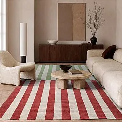Tapis de laine - Peniche (crème/vert/rouge)