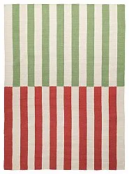 Tapis de laine - Peniche (crème/vert/rouge)