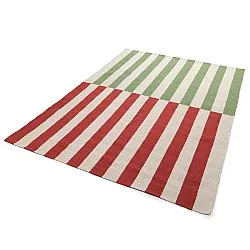 Tapis de laine - Peniche (crème/vert/rouge)