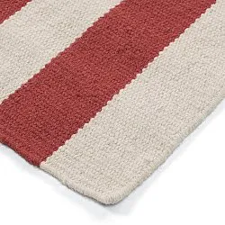 Tapis de laine - Peniche (crème/vert/rouge)