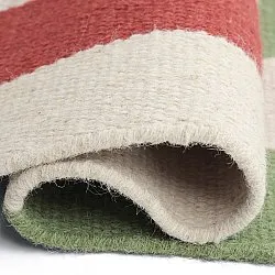 Tapis de laine - Peniche (crème/vert/rouge)