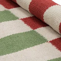 Tapis de laine - Peniche (crème/vert/rouge)