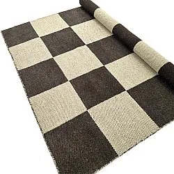 Tapis en laine - Scacco (noir/beige)