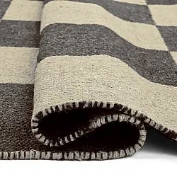 Tapis en laine - Scacco (noir/beige)