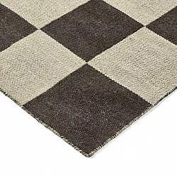 Tapis en laine - Scacco (noir/beige)