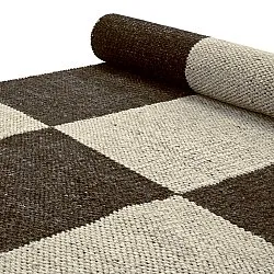 Tapis en laine - Scacco (noir/beige)