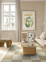 Tapis en laine - Scacco (blanc/beige)