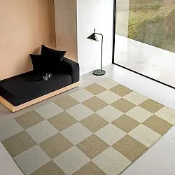 Tapis en laine - Scacco (blanc/beige)