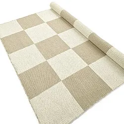 Tapis en laine - Scacco (blanc/beige)