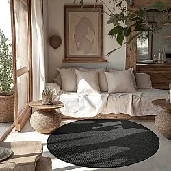 Tapis rond - Intérieur/Extérieur Bennett (noir)