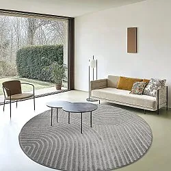 Tapis rond - intérieur/extérieur Devon (gris)