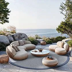Tapis rond - Sortelha (bleu)