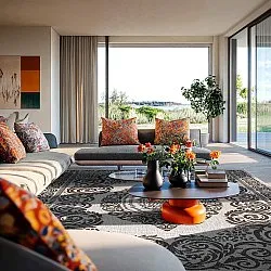 Tapis d’intérieur et d’extérieur - Sylvaine (noir)