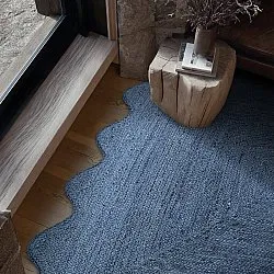 Tapis en jute ondulé - San Francisco (bleu)