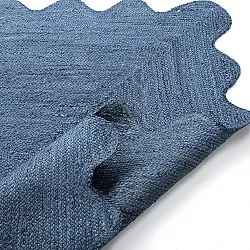 Tapis en jute ondulé - San Francisco (bleu)