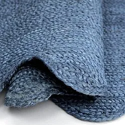Tapis en jute ondulé - San Francisco (bleu)