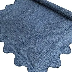 Tapis en jute ondulé - San Francisco (bleu)