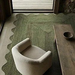 Tapis en jute ondulé - San Francisco (vert militaire)