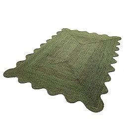 Tapis en jute ondulé - San Francisco (vert militaire)