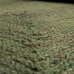 Tapis en jute ondulé - San Francisco (vert militaire)