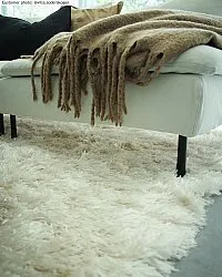 Tapis à poils longs - Janjira (blanc cassé)