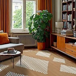 Tapis Wilton - Carmen (marron/blanc)