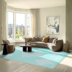 Tapis Wilton - Carmen (bleu clair/blanc)