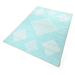 Tapis Wilton - Carmen (bleu clair/blanc)